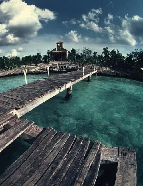Muelle de Bayahibe, imagen vintage